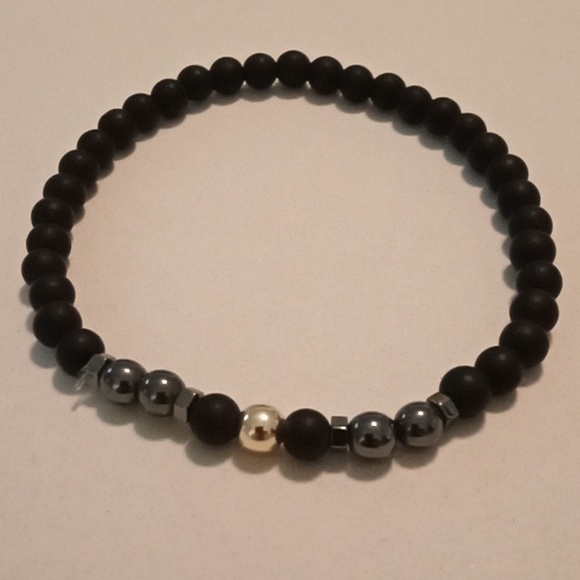 #685. 4 Piece Semi Precious Stone Stretch Bracelet Bundle Size: 8 1/2 - Picture 4 of 5